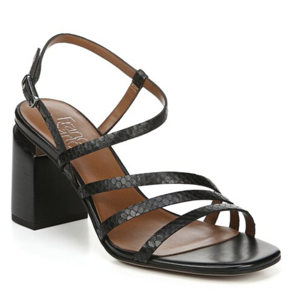 Franco Sarto QITARA Leather Block Heel Sandal - Black
